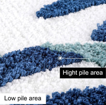 Load image into Gallery viewer, Super Soft Anti Skid (40x60 cm) Microfiber Mat for Bathroom/Bedroom/Kitchen - Blue Leaf
