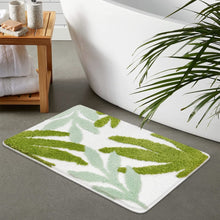 Load image into Gallery viewer, Super Soft Anti Skid (40x60 cm) Microfiber Mat for Bathroom/Bedroom/Kitchen - Green Leaf
