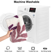 Load image into Gallery viewer, Super Soft Anti Skid (40x60 cm) Microfiber Mat for Bathroom/Bedroom/Kitchen - Purple Leaf
