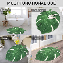 Load image into Gallery viewer, Super Soft Anti Skid (40x60 cm) Microfiber Mat for Bathroom/Bedroom/Kitchen - Leaf Green
