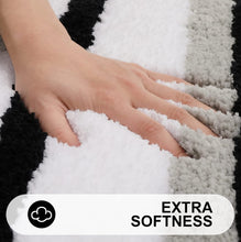 Load image into Gallery viewer, Super Soft Anti Skid (40x60 cm) Microfiber Mat for Bathroom/Bedroom/Kitchen - Black Multi

