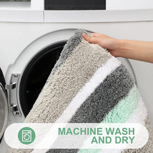 Load image into Gallery viewer, Super Soft Anti Skid (40x60 cm) Microfiber Mat for Bathroom/Bedroom/Kitchen - Green Multi

