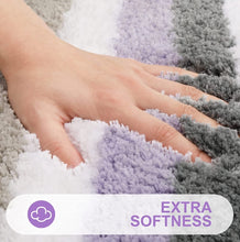 Load image into Gallery viewer, Super Soft Anti Skid (40x60 cm) Microfiber Mat for Bathroom/Bedroom/Kitchen - Purple Multi
