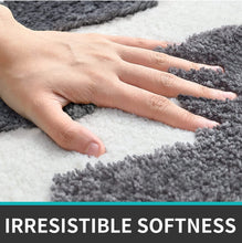 Load image into Gallery viewer, Super Soft Anti Skid (40x60 cm) Microfiber Mat for Bathroom/Bedroom/Kitchen - Gray Zigzag
