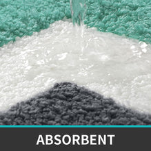 Load image into Gallery viewer, Super Soft Anti Skid (40x60 cm) Microfiber Mat for Bathroom/Bedroom/Kitchen - Aqua Zigzag
