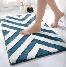 Load image into Gallery viewer, Super Soft Anti Skid (40x60 cm) Microfiber Mat for Bathroom/Bedroom/Kitchen - Blue Cross
