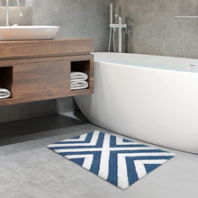 Load image into Gallery viewer, Super Soft Anti Skid (40x60 cm) Microfiber Mat for Bathroom/Bedroom/Kitchen - Blue Cross

