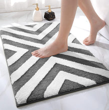 Load image into Gallery viewer, Super Soft Anti Skid (40x60 cm) Microfiber Mat for Bathroom/Bedroom/Kitchen - Gray Cross
