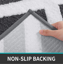 Load image into Gallery viewer, Super Soft Anti Skid (40x60 cm) Microfiber Mat for Bathroom/Bedroom/Kitchen - Gray Cross

