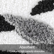 Load image into Gallery viewer, Super Soft Anti Skid (40x60 cm) Microfiber Mat for Bathroom/Bedroom/Kitchen - Black Leaf

