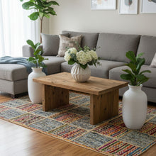 Load image into Gallery viewer, Braided Multicolor Cotton with Denim Jute Box Pattern Area Rug/Mat/Carpet
