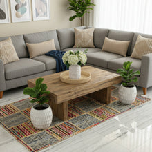 Load image into Gallery viewer, Braided Multicolor Cotton with Denim Jute Box Pattern Area Rug/Mat/Carpet
