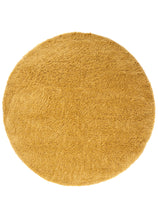 Load image into Gallery viewer, Round mustard yellow rug on a white background
