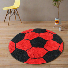 Load image into Gallery viewer, Red Football Modern Design - Premium Soft Latest Round Shaggy Rug
