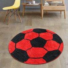 Load image into Gallery viewer, Red Football Modern Design - Premium Soft Latest Round Shaggy Rug
