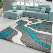 Load image into Gallery viewer, Aqua Multi Stylish Premium Modern Shaggy Rug
