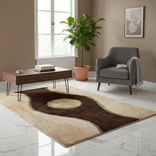 Load image into Gallery viewer, Cream &amp; Beige Modern Shaggy Rug
