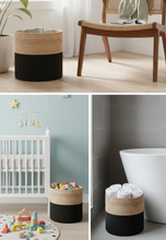 Load image into Gallery viewer, Jute &amp; Black - Planter Pots/Storage Basket
