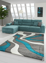 Load image into Gallery viewer, Aqua Multi Stylish Premium Modern Shaggy Rug
