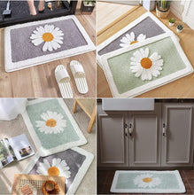 Load image into Gallery viewer, Super Soft Anti Skid (40x60 cm) Microfiber Mat for Bathroom/Bedroom/Kitchen - Gray Flower
