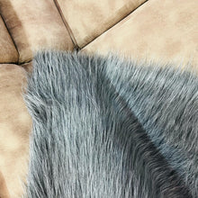Load image into Gallery viewer, Gray Faux Fur Mat, Luxury Fluffy Area Rug - 2x2 feet
