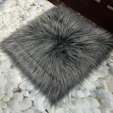 Load image into Gallery viewer, Gray Faux Fur Mat, Luxury Fluffy Area Rug - 2x2 feet
