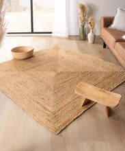 Load image into Gallery viewer, Square Braided Natural Rug Hand Woven Jute/Rug - Beige
