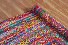 Load image into Gallery viewer, Square Braided Rug Hand Woven Jute/Rug - Multicolor
