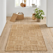Load image into Gallery viewer, Braided Natural Jute Box Pattern Area Rug
