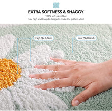 Load image into Gallery viewer, Super Soft Anti Skid (40x60 cm) Microfiber Mat for Bathroom/Bedroom/Kitchen - Green Flower

