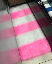 Load image into Gallery viewer, Pink &amp; White Bedside Faux Fur Runner, Luxury Fluffy Runner
