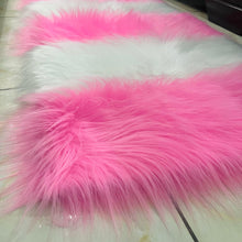 Load image into Gallery viewer, Pink &amp; White Bedside Faux Fur Runner, Luxury Fluffy Runner
