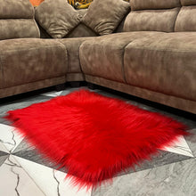 Load image into Gallery viewer, Red Faux Fur Mat, Luxury Fluffy Area Rug - 2x3 feet
