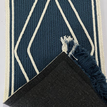 Load image into Gallery viewer, Luxurious Microfiber Braided Runner White with Blue - 2 Feet x 5 Feet
