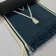 Load image into Gallery viewer, Luxurious Microfiber Braided Runner White with Blue - 2 Feet x 5 Feet
