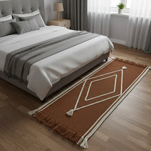 Load image into Gallery viewer, Luxurious Microfiber Braided Runner White with Russet - 2 Feet x 5 Feet
