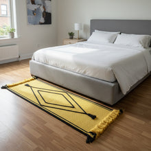 Load image into Gallery viewer, Luxurious Microfiber Braided Runner Black with Yellow - 2 Feet x 5 Feet
