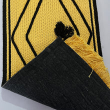 Load image into Gallery viewer, Luxurious Microfiber Braided Runner Black with Yellow - 2 Feet x 5 Feet
