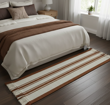 Load image into Gallery viewer, Luxurious Microfiber Braided Runner Brown with white - 2 Feet x 5 Feet
