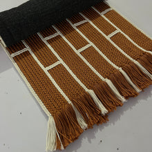 Load image into Gallery viewer, Luxurious Microfiber Geometric Braided Runner Rust Orange &amp; White - 2 Feet x 5 Feet
