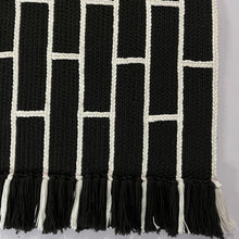 Load image into Gallery viewer, Luxurious Microfiber Geometric Braided Runner Black &amp; White - 2 Feet x 5 Feet

