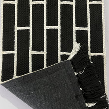 Load image into Gallery viewer, Luxurious Microfiber Geometric Braided Runner Black &amp; White - 2 Feet x 5 Feet
