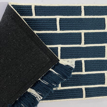 Load image into Gallery viewer, Luxurious Microfiber Geometric Braided Runner Blue, White - 2 Feet x 5 Feet
