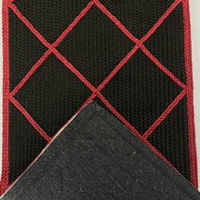 Load image into Gallery viewer, Luxurious Microfiber crafted braided Bedside Runner Black, Red - 2 Feet x 5 Feet
