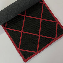 Load image into Gallery viewer, Luxurious Microfiber crafted braided Bedside Runner Black, Red - 2 Feet x 5 Feet
