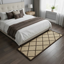 Load image into Gallery viewer, Luxurious Microfiber crafted braided Bedside Runner Beige, Brown - 2 Feet x 5 Feet
