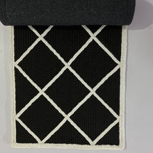 Load image into Gallery viewer, Luxurious Microfiber crafted braided Bedside Runner Black, White - 2 Feet x 5 Feet
