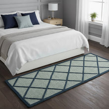 Load image into Gallery viewer, Luxurious Microfiber crafted braided Bedside Runner Light Blue - 2 Feet x 5 Feet
