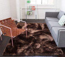 Load image into Gallery viewer, Luxury High-Pile Microfiber Shag Rug – Deep Bronze/Brown
