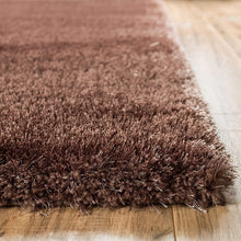 Load image into Gallery viewer, Luxury High-Pile Microfiber Shag Rug – Deep Bronze/Brown

